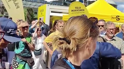 Why are people clapping and cheering as she proves herself wrong?