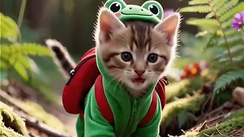 Cutest Frog Kitty Ever! 🐱🐸💚 _ This Adorable Cat Will Make Your Day