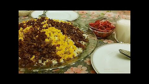 Lentil pilaf with delicious minced meat