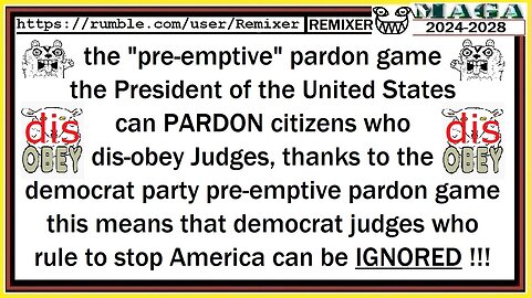 the democrat party "pre-emptive" pardon game