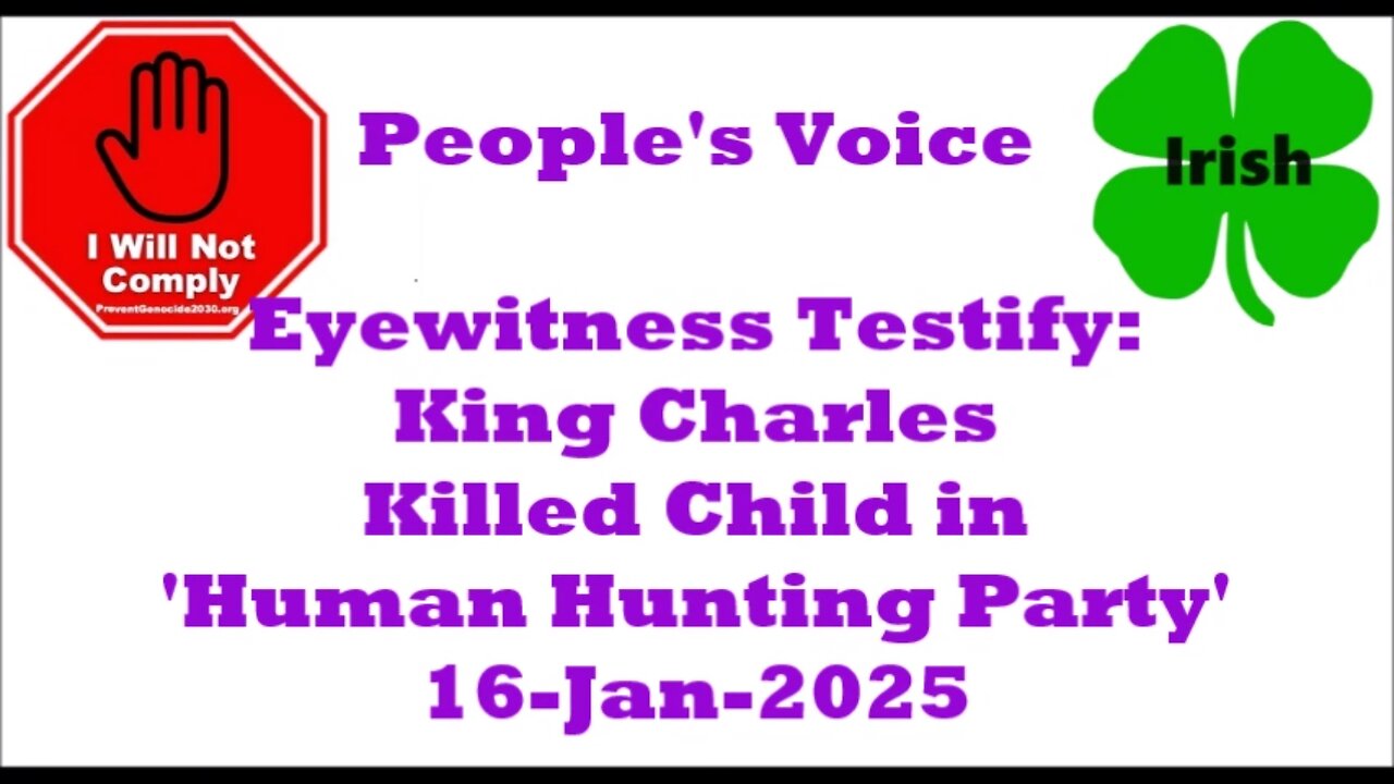 Eyewitness Testify King Charles Killed Child in 'Human Hunting Party' 16-Jan-2025