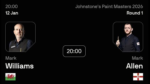 🔴 ถ่ายทอดสดสนุกเกอร์ 🏴󠁧󠁢󠁥󠁮󠁧󠁿 มาร์ค อัลเลน VS มาร์ค วิลเลี่ยมส์ 🏴󠁧󠁢󠁷󠁬󠁳󠁿 ศึก มาสเตอร์ส 2026