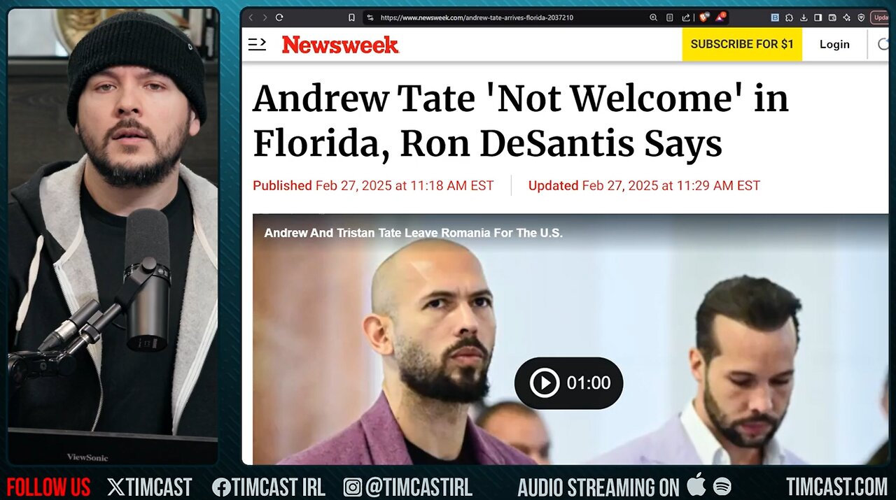 Andrew Tate Has LANDED In Florida, Conservatives OUTRAGED, Daily Wire Exec Says REJECT Andrew Tate