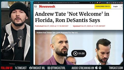 Andrew Tate Has LANDED In Florida, Conservatives OUTRAGED, Daily Wire Exec Says REJECT Andrew Tate