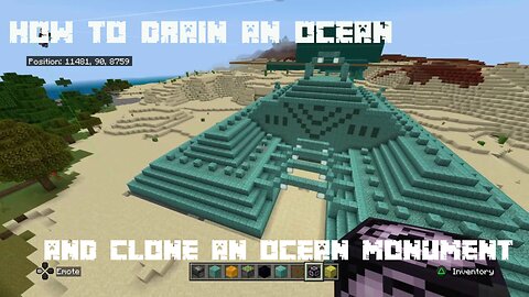 How to Drain and Clone an Ocean Monument in Minecraft - Tutorial - Bedrock 1.21.51