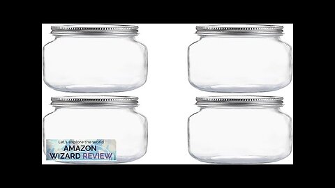 Glass Regular Mouth Mason Jars 16 oz Clear Glass Jars with Silver Review