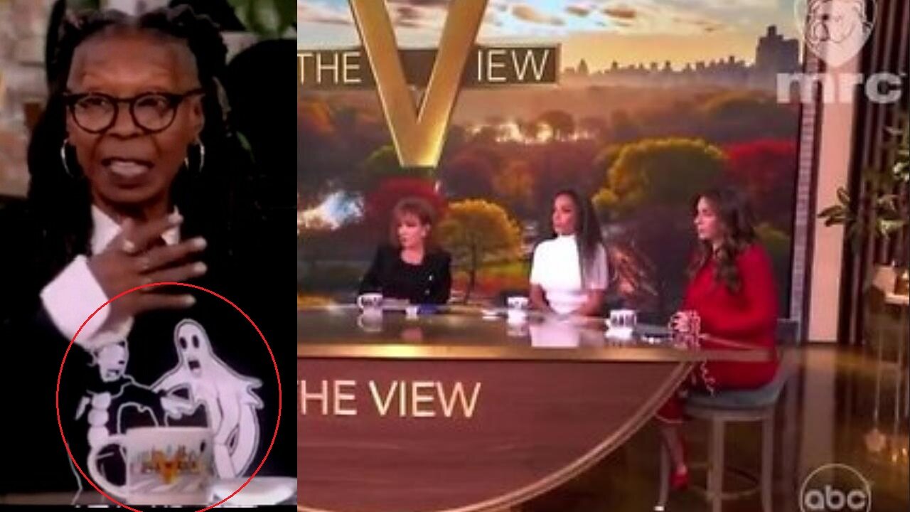 💥Marjorie Taylor Greens X post: Whoopi wearing Shirt w/ GHOSTS IN THE MACHINE 😵‍💫🍿10.31.25
