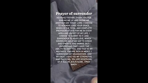 A prayer of surrender