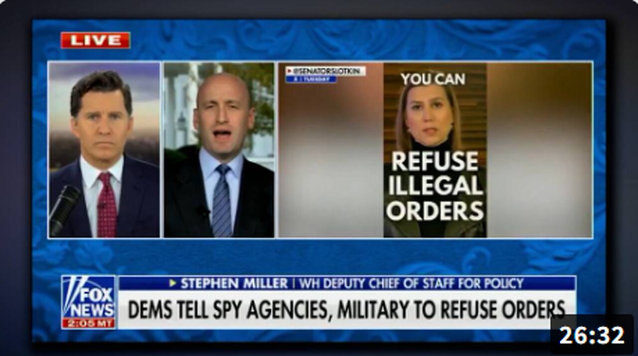 BREAKING VIDEO: Stephen Miller DROPS THE HAMMER On Deep State Democrats Who Directed Members Of The US Military To Defy The President's Orders!
