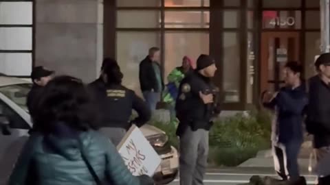 In Portland Coptifa hanging with the protesters