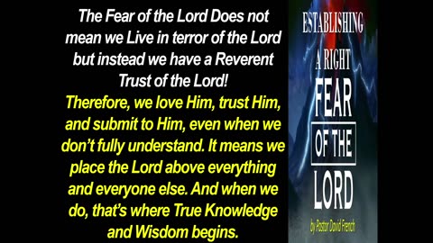 Establishing a Right Fear of the Lord!