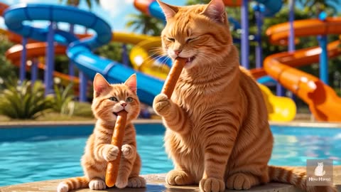 Mama Cat Trims Fur on the Farm and Makes Tiger Hat For Kittens At Home🐾🎩🐯_4