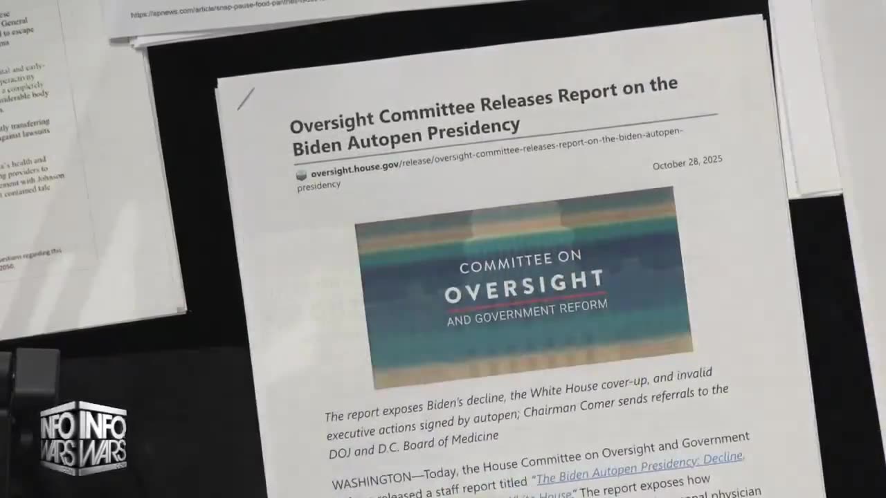 BREAKING: House Oversight Committee Finds Biden’s Autopen-Signed Actions “Illegitimate”