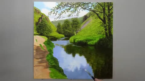 Painting a Landscape River in the Valley