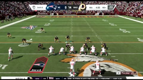 1965 WASHINGTON VS Madden 20 I Franchise WEEK 5 VS NEW ENGLAND
