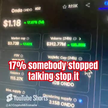 ondo crypto news today market price show #fyp daily update