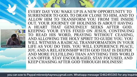 Monday bible study 8th December 2025