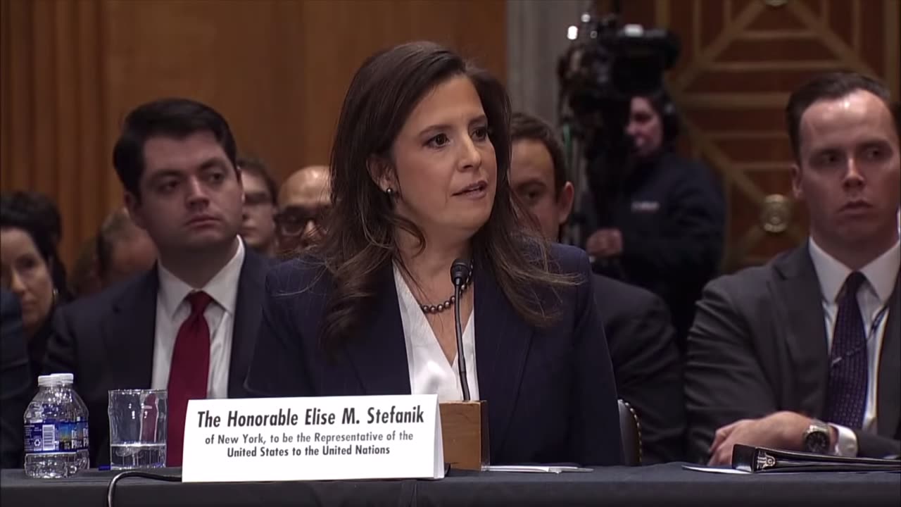 UN ambassador nominee Elise Stefanik when asked Does Israel have a biblical right to the West Bank?