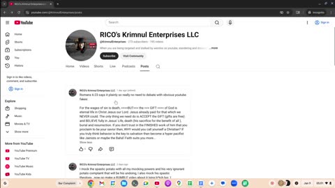 Continued Bar Mockery/Hate Speech/Collusion/Witness Tampering Rob Reed/Brian Davis Jr