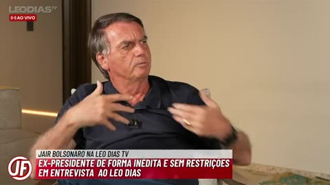 Jair Bolsonaro entrevistado por Leo Dias no dia 25/02/2025.