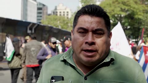 Mexico City protesters march against US intervention in Venezuela