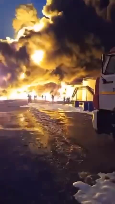 Massive Fires Continue at Engels Airbase