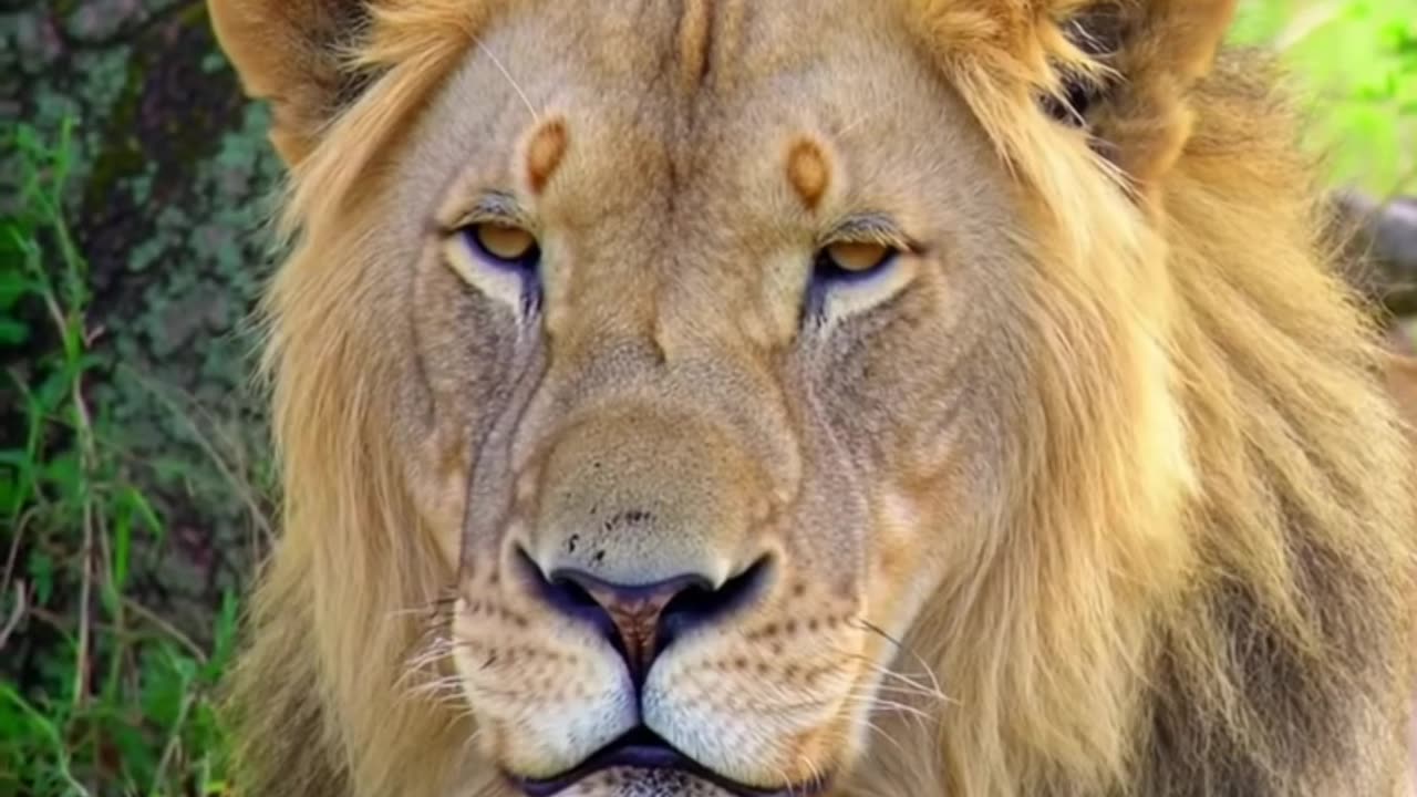 A beautiful video showing a lion at rest.