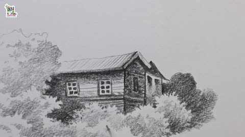 Drawing Old House in Nature Art with Pencil || Pencil sketching and shading