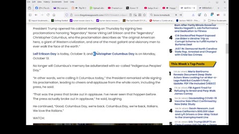 President Trump Signs Powerful Columbus Day Proclamation for “the Original American Hero