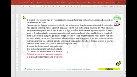 SAVIA REGULAR 2025 | Semana 10 | Literatura