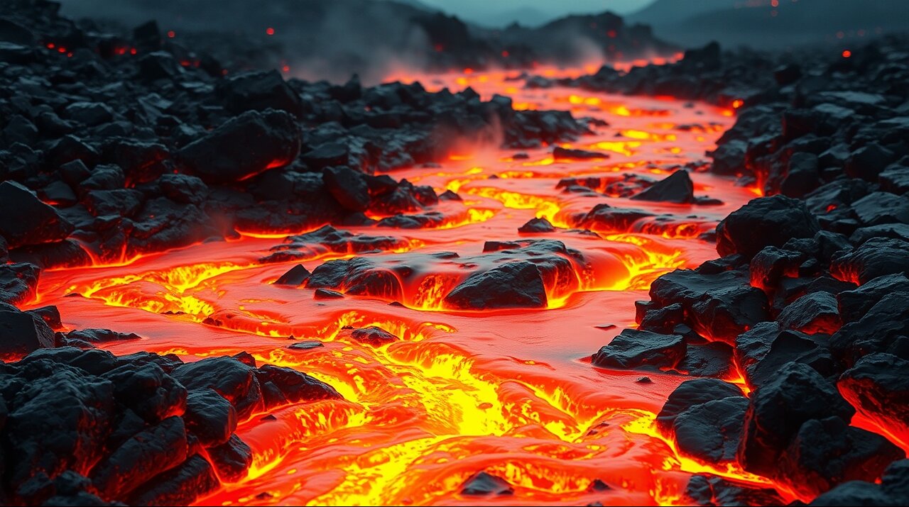 Epic Lava Flowing Sound Effect & Cinematic Volcanic Motion | Realistic Molten Lava Ambience