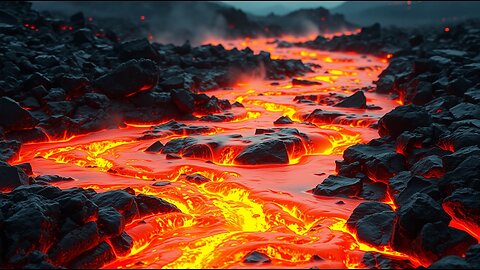 Epic Lava Flowing Sound Effect & Cinematic Volcanic Motion | Realistic Molten Lava Ambience