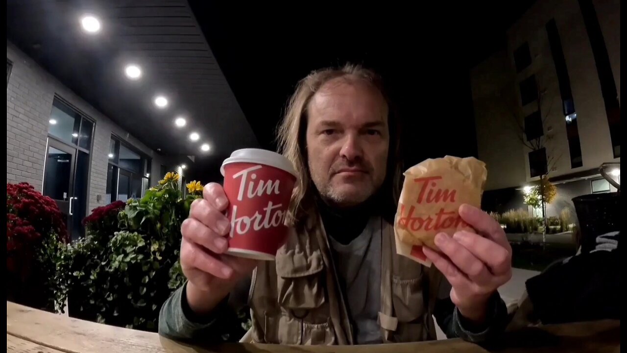 Tim Hortons Double Stacked on Biscuit Cilantro Lime Sauce & Dark Roast Coffee Chocolate Shot Review
