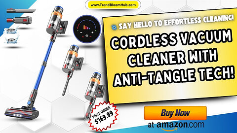 🚀 Cordless Vacuum Cleaner with Anti-Tangle Tech!