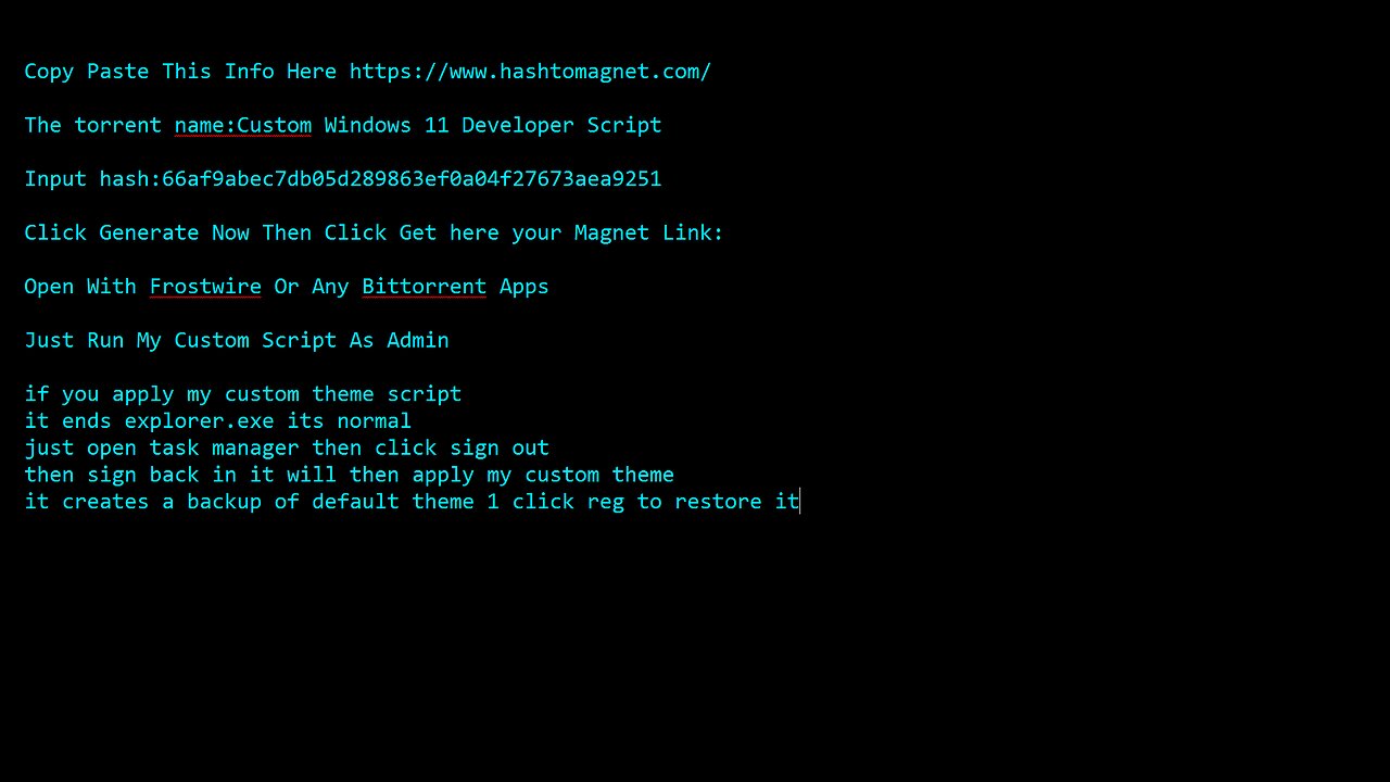 Downlaod My Custom Windows 11 Developer Script Applys My Custom Themes 100% Fixed