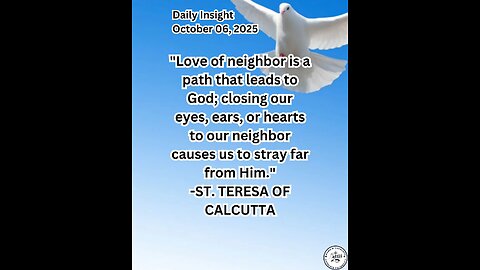 Daily Insight October 06, 2025 #faith #saint #Insight
