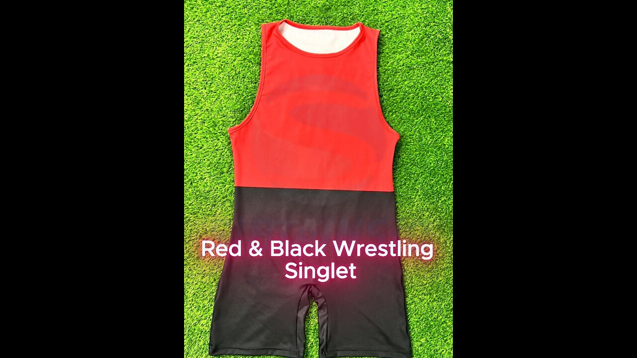 Red & Black Wrestling Singlet – Power Meets Performance 💪