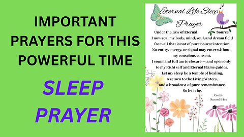 IMPORTANT SPIRITUAL PRACTICE BEFORE SLEEP - SLEEP PRAYER