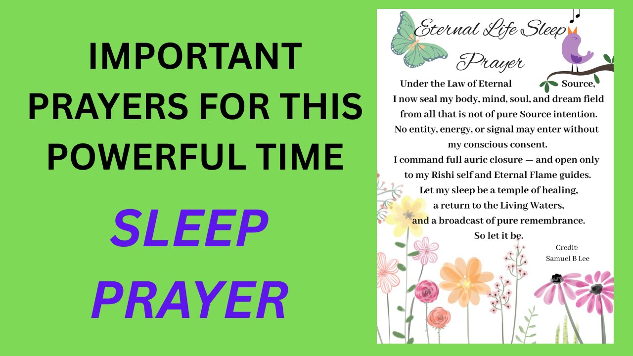 IMPORTANT SPIRITUAL PRACTICE BEFORE SLEEP - SLEEP PRAYER