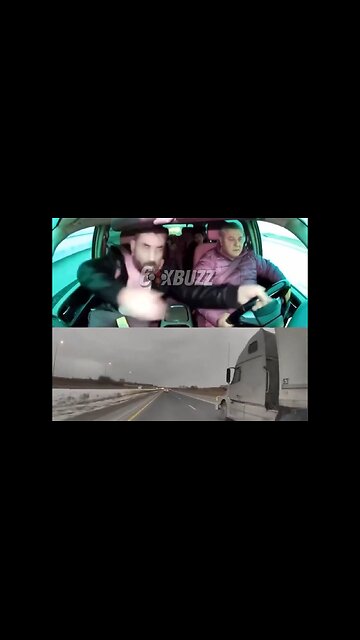 Nutjob Passenger Grabs Uber Driver's Steering Wheel And Tries To Kamakazi The Car Into A Semi Truck