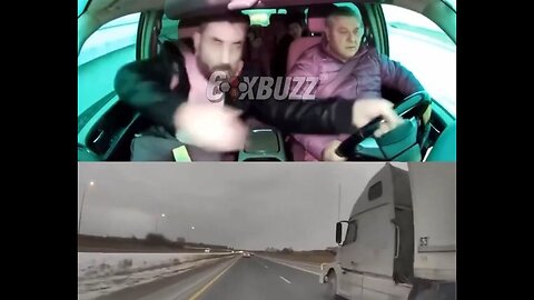 Nutjob Passenger Grabs Uber Driver's Steering Wheel And Tries To Kamakazi The Car Into A Semi Truck