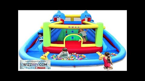 Inflatable Bounce House with Double SlideDolphin StylingSplashing PoolDouble Water Review