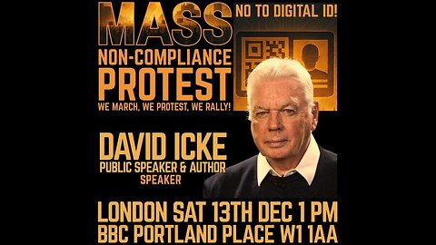 David Icke Speaks in London at Mass Non-Compliance Protest Against Digital ID - 13th December 2025