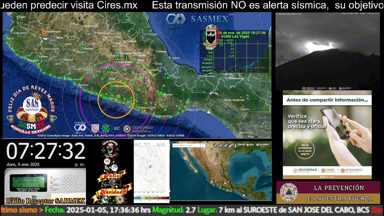 SISMO Magnitud 4.0 Loc 24 km al ESTE de SAN MARCOS, GRO 05/01/25 19:26:58 #nonameritoalerta