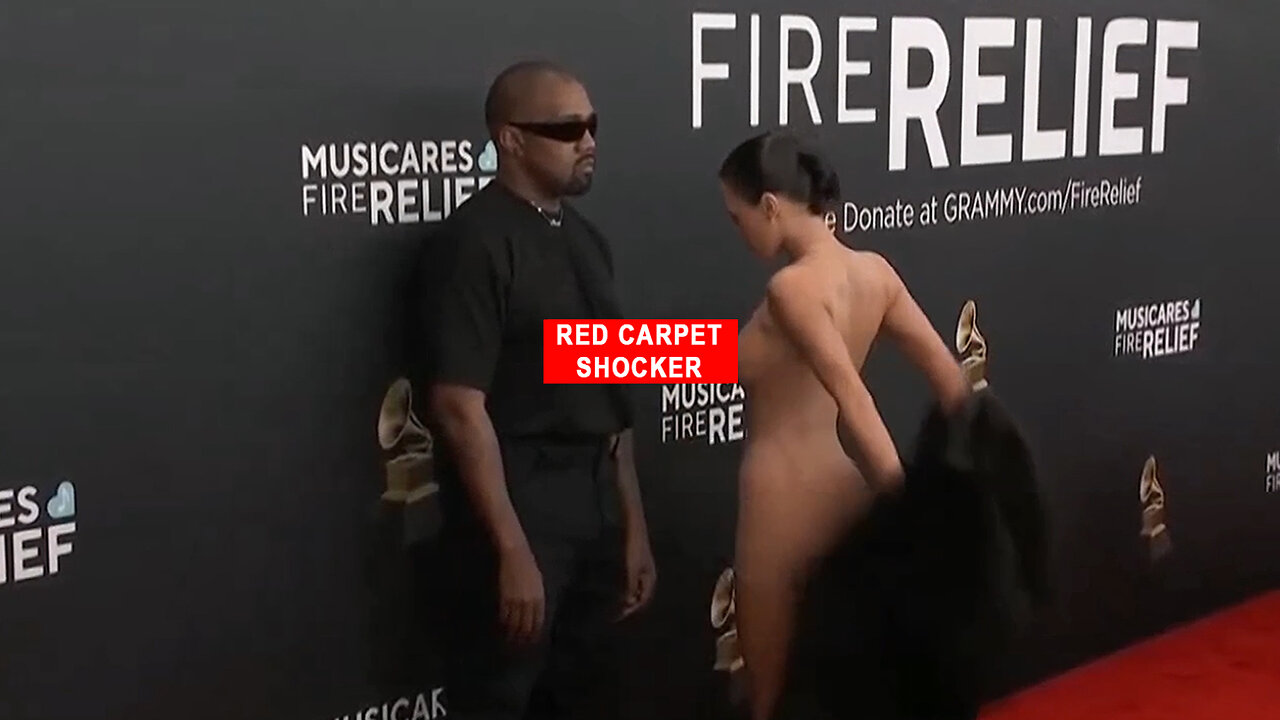 Uncensored: Kanye West Wife Bianca Shocks Grammy Red Carpet With 'Nude' Outfit