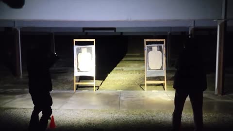 Night shooting pistol course-failure drills at 10 feet