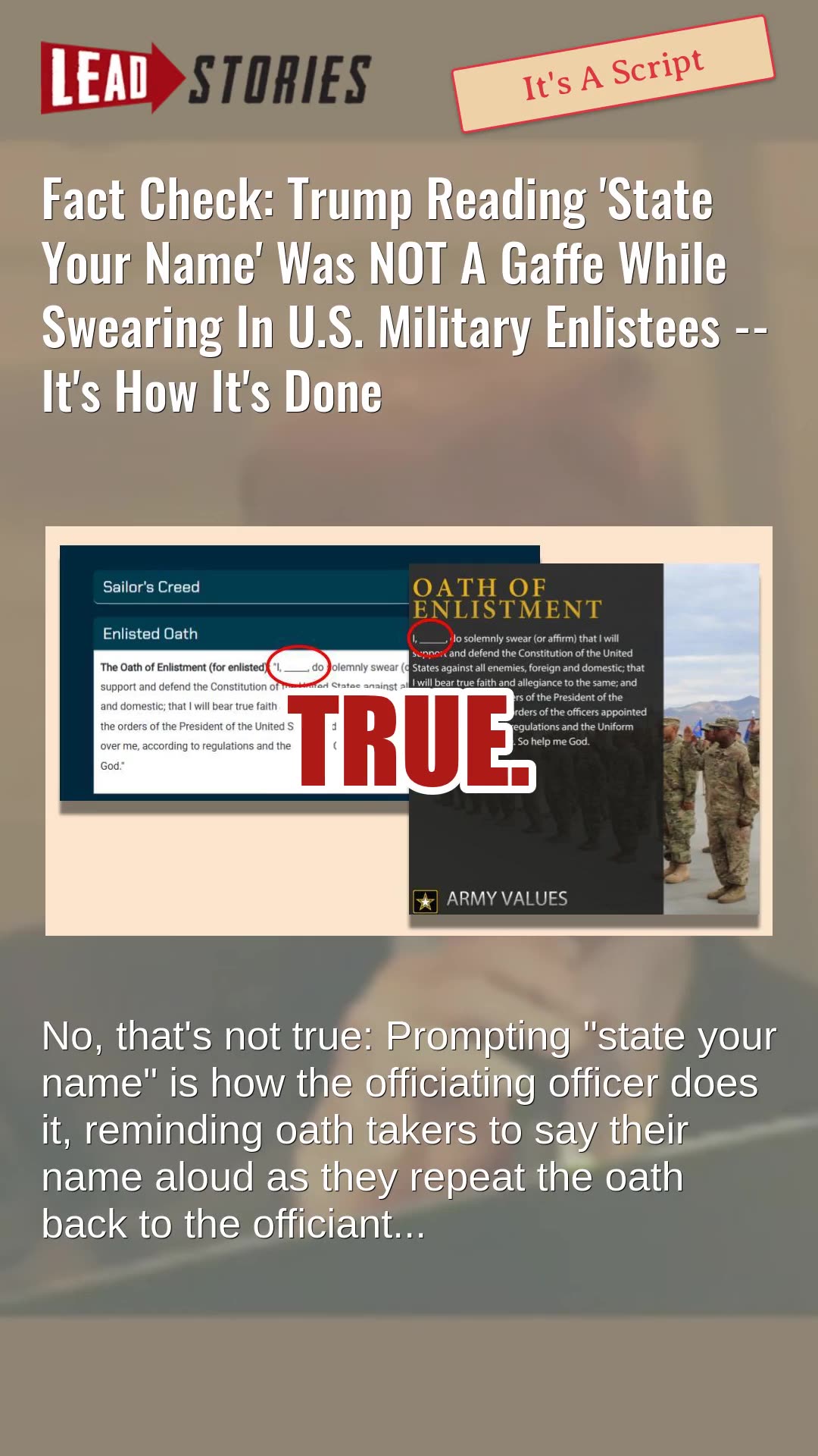 Fact Check: Trump Reading State Your Name Was NOT A Gaffe -- Its How Its Done