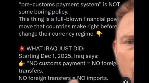 "IRAQ JUST DROPPED A FINANCIAL BOMB FOR DECEMBER 1ST, 2025"