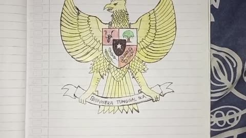 Drawing of the Garuda bird the symbol of Indonesia