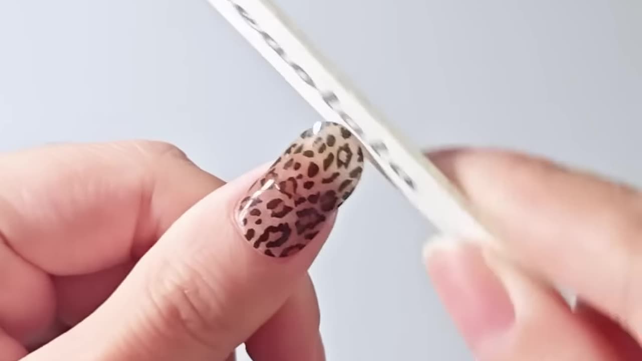 No UV needed gel nail stickers,Leopard nail stickers